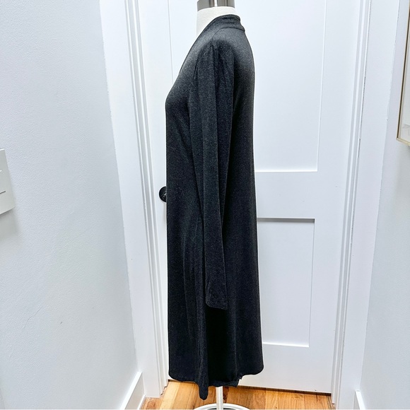 EILEEN FISHER High Back Long Sleeve V-Neck Knee Length Dress - Picture 4 of 10